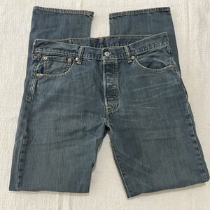 Levi's 501 Mens Medium Wash Jeans Size 33 X 34 Button Fly Classic Grunge